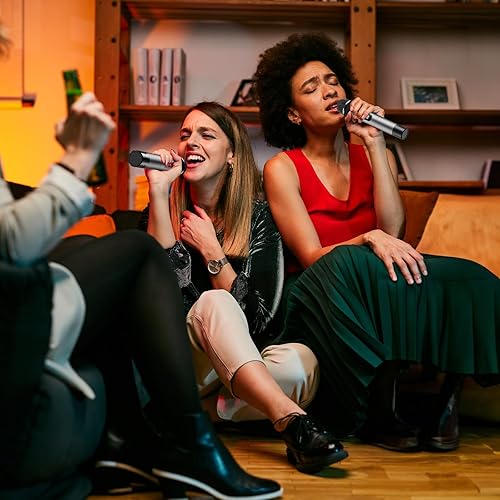 Miniatura 8 de TONOR Micrófono inalámbrico sistema de micrófono de mano de metal dual profesional UHF inalámbrico para karaoke en casa reuniones fiestas iglesia DJ