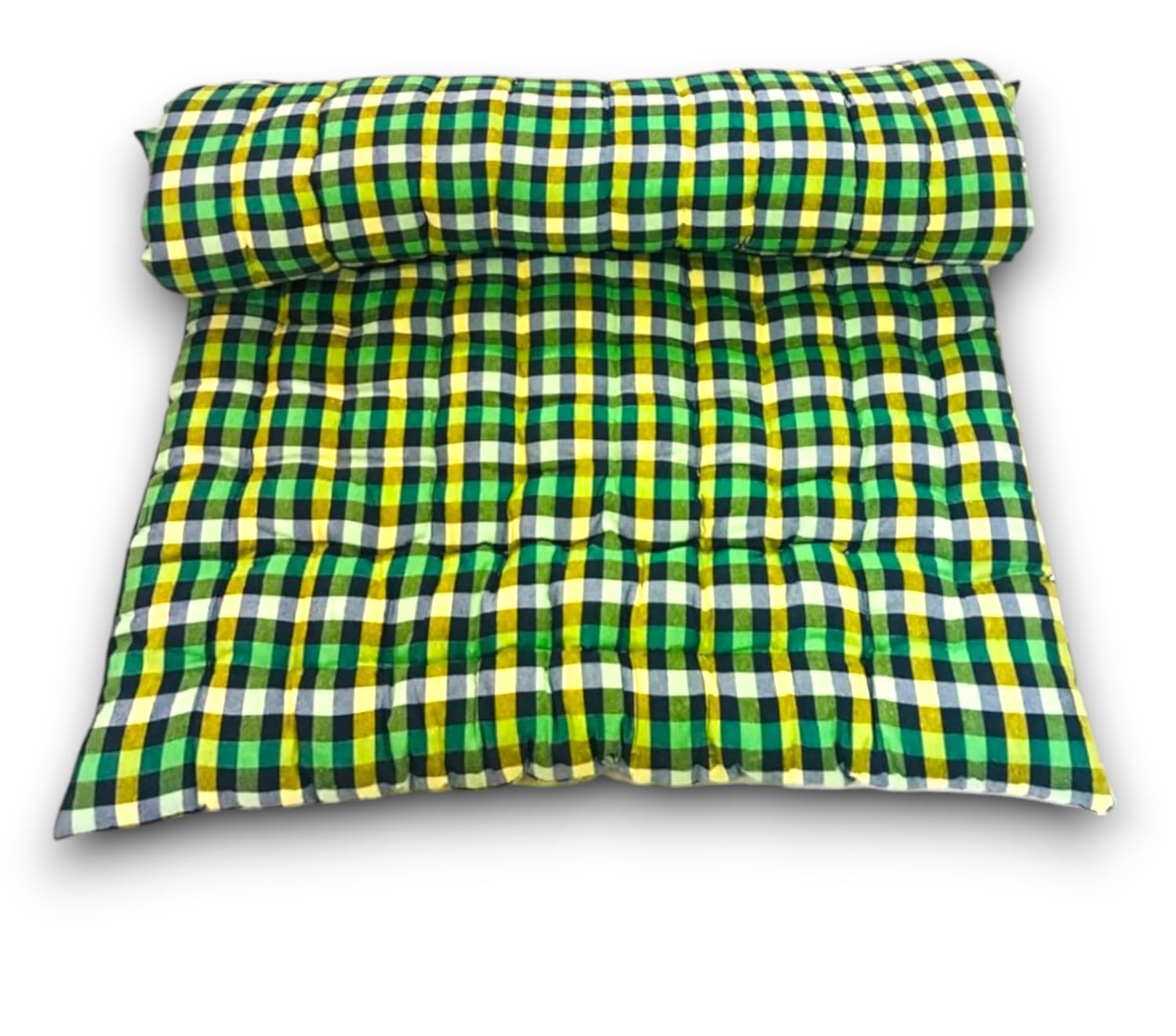 ATOOTFUSION Large Soft Cotton Mattress | Foldable Lightweight Sleeping Mattress | Ideal for Guest Use and Hostels | Multicolor (78X60 Inches, Super Queen Mattress)