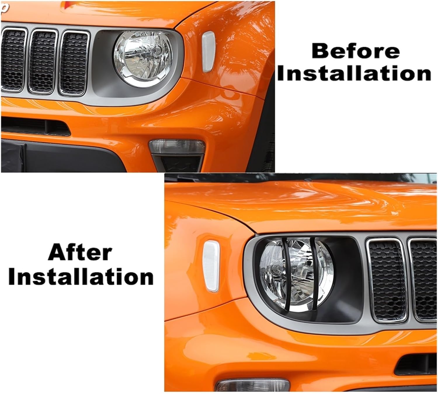 ABS Car Lamp Hoods Compatible With Jeep Renegade 2019+ Front Head Light Cover Accessories Stickers