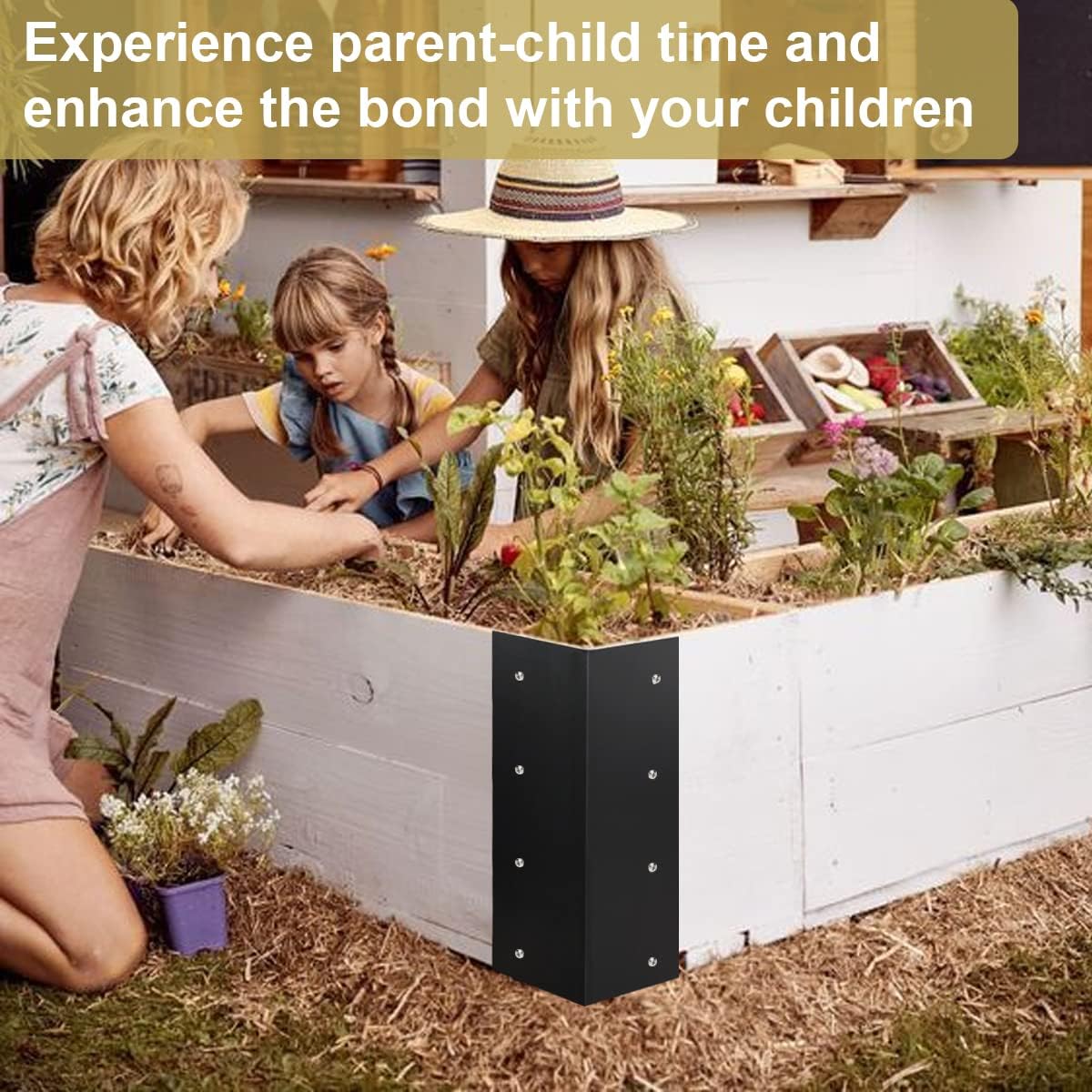 Set of 4 Raised Garden Bed Corner Brackets for Elevated Beds, Compatible with 10-12 Inch Garden Bed Heights DIY Flower or Vegetable Garden