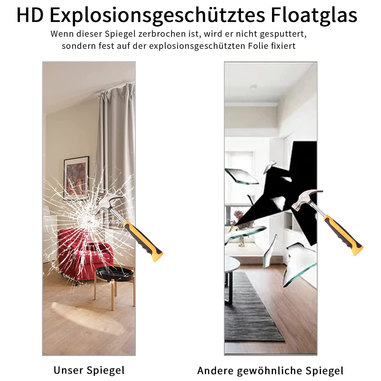 Specchio Da Porta Regolabile - 41x127 Cm, Cornice Oro, Per Camera E Ingresso - Foto 3