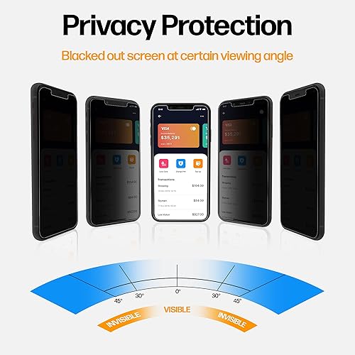 Miniatura 3 de Power Theory Diseñado para iPhone 11 Pro Max, protector de pantalla de privacidad para iPhone XS Max, vidrio templado, protección antiespía dureza