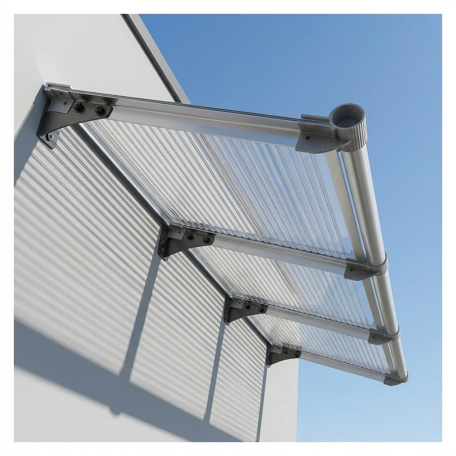 Auvent de porche en polycarbonate évite l'eau devant votre entrée de maison