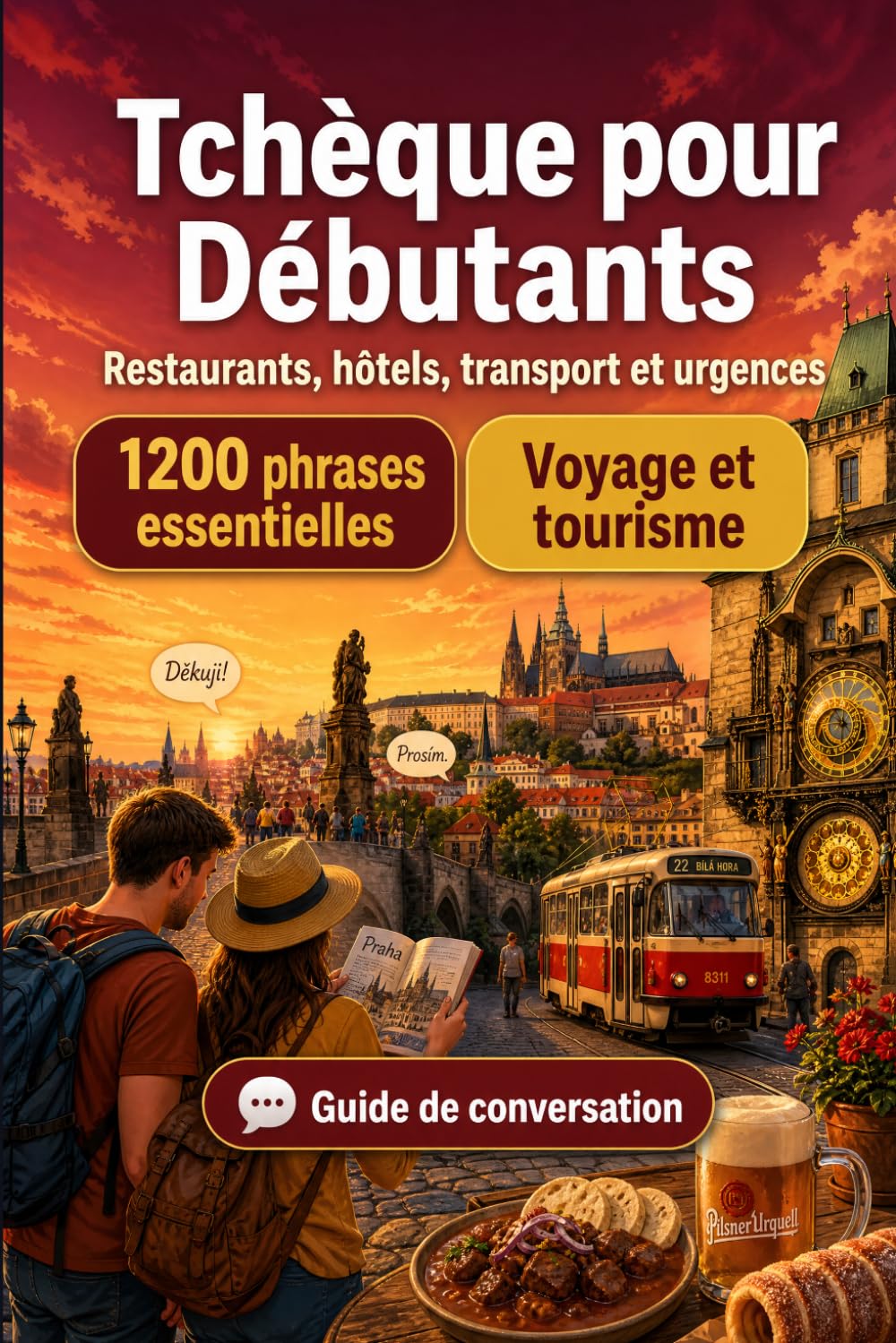 Tchèque Pour Débutants: 1200 phrases essentielles en Tchèque pour voyager en République tchèque: Guide de prononciation facile, conversations du quotidien, restaurants, hôtels, transports, shopping