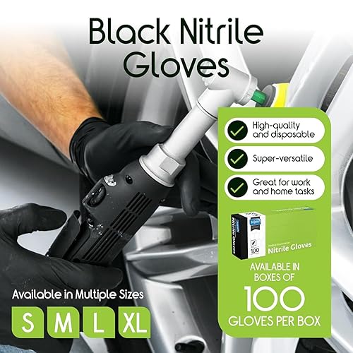 Miniatura 2 de Inspire Guantes desechables de nitrilo negro  4.5 guantes negros de limpieza de cocina médica desechables de nitrilo