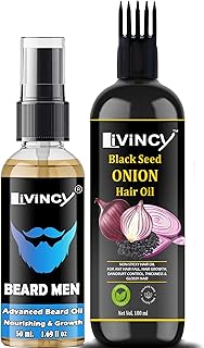LIVINCY Beard Men and Black Seed Onion Hair Oil, Skin Naturals Face Increases Skin's Glow Instantly and Reduces Spots Over Price In India