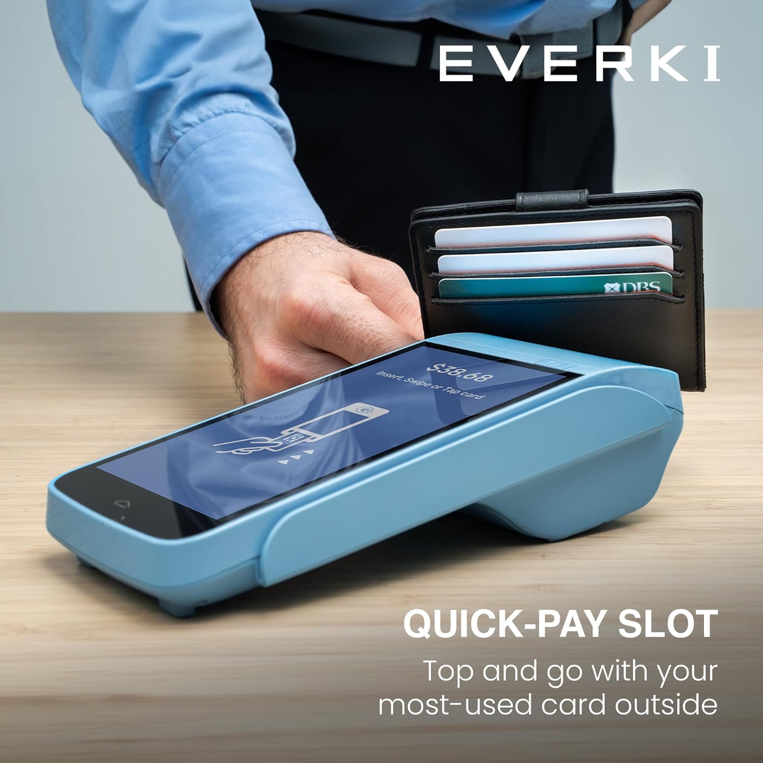 EVERKI Men RFID Blocking Wallet Slim Bifold, Black
