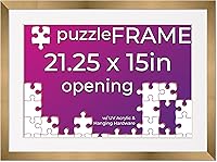 Vista 44 de Poster Palooza Kit de marco para rompecabezas de 18 x 24 pulgadas, incluye hojas de pegamento para rompecabezas, marco de madera de bronce