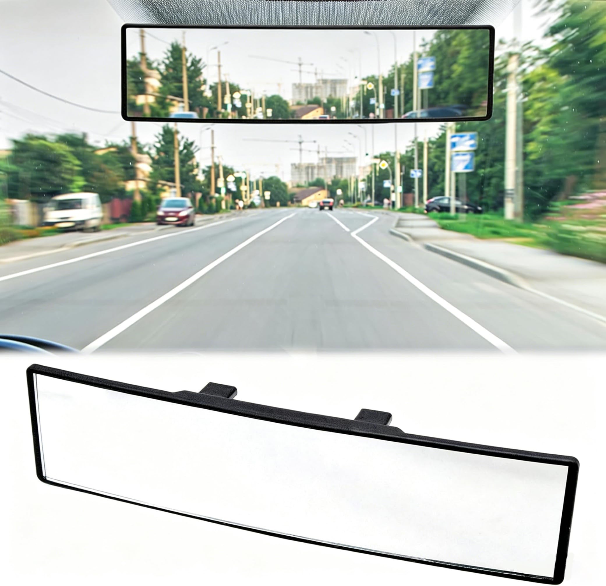 R-timer Panoramic Rear View Mirror for VW Arteon Facelift ab Bj.2020, Car Interior Mirror Clip-On Anti-Glare Wide Angle Blind Spot Mirror Blindspot