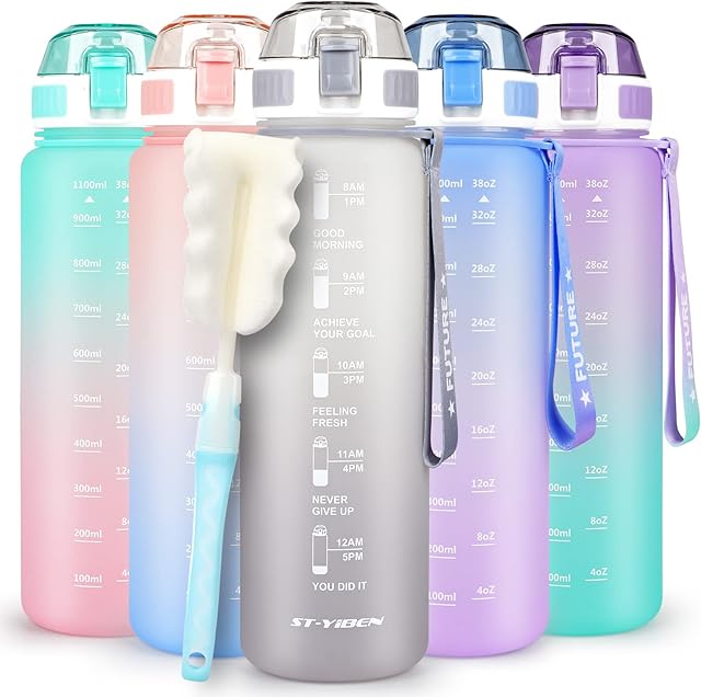 CodiCile Water Bottle Sports 1.1 Litre Water Bottle, BPA Free Drinks Bottle, Leakproof Water Bottle for Sports, Outdoor, Fitness, Gym, Cycling, School and Office