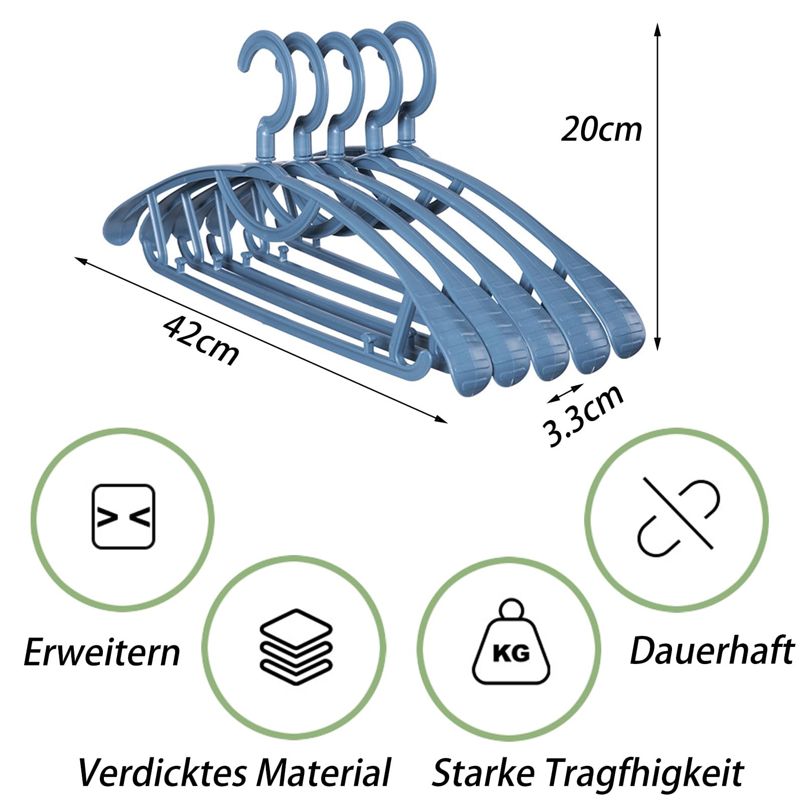 Lot De 10 Cintres Plastique Extra Épais MARMODAY - Épaules Larges Antidérapants Pour Vestes, Manteaux Et Chemises