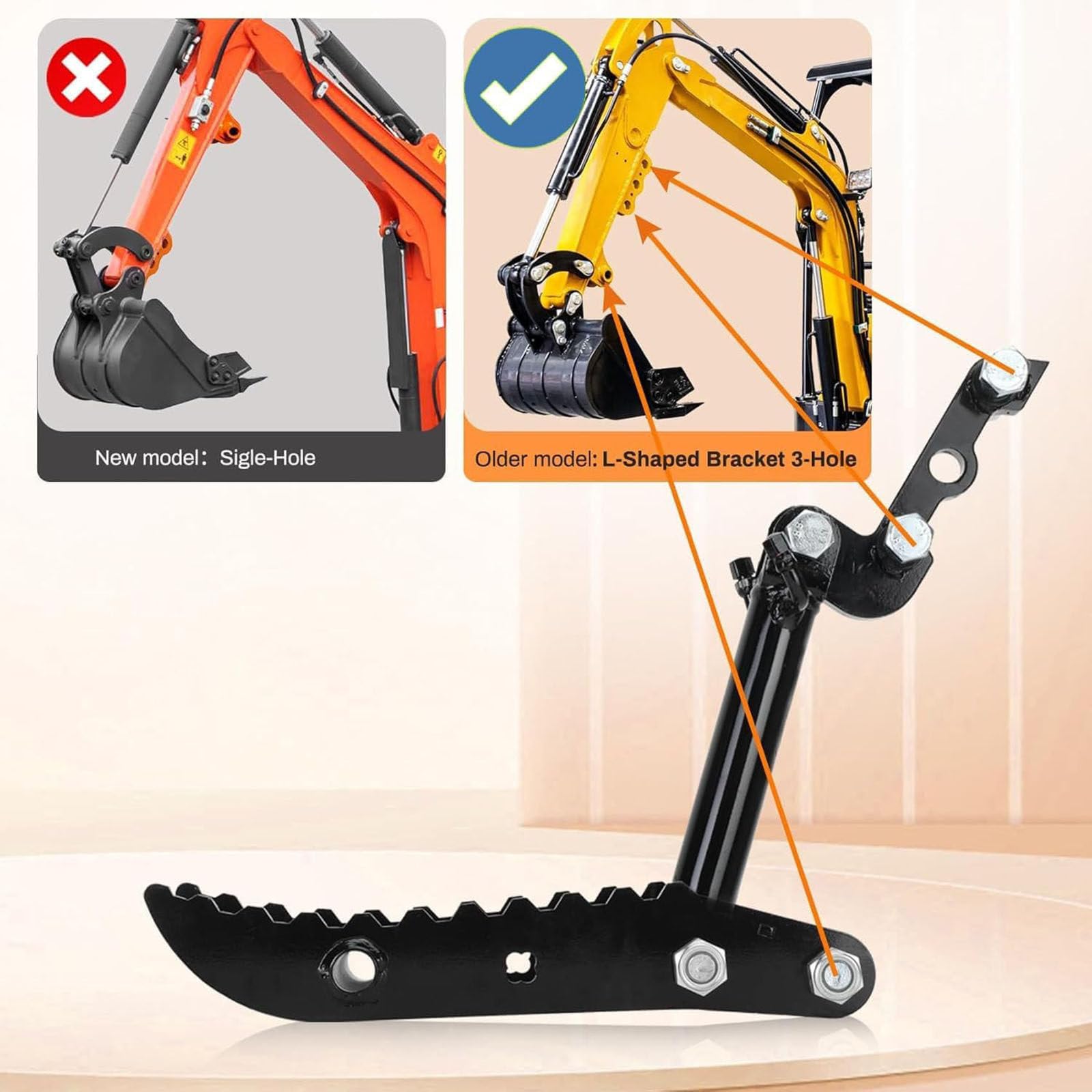 Hydrauliczny zacisk kciukowy do minikoparek 0,8-2 ton, mocowanie koparko-ładowarki stalowej Mn z wężami, wytrzymałe narzędzie do kopania i przenoszenia materiałów