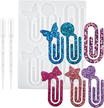 Jumbo Paper Clips Bookmarks Silicone Mold, Bookmark Resin Mold, Resin Craft Casting Mould DIY School Office Home Gift Classroom Stationery Crafts Supplies