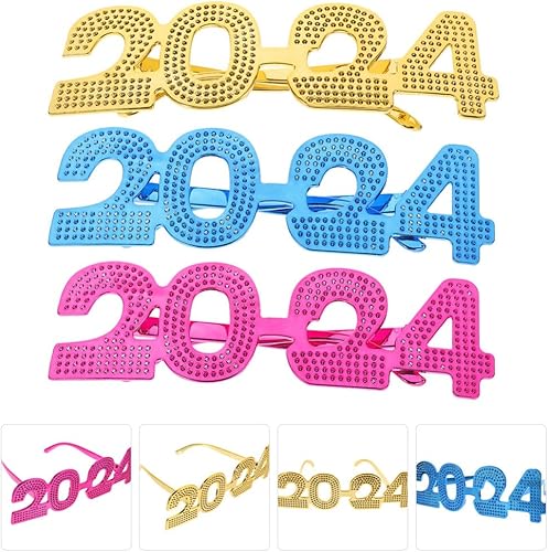 Miniatura 7 de 3 lentes de Año Nuevo 2025 para fiesta de fotomatón, accesorios divertidos para celebración de Nochevieja