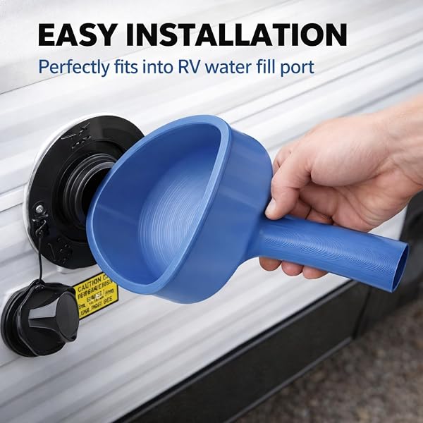 Funnel for Water Fill RV,Water Funnel,RV Wa/ter Tank Fu/nnel,R-V Wa/ter Filling Inlet Fu/nnel,3D Printed Anti-Spill Wide Mouth,for Van Trailer Motorhome Driving Camping Outdoor Travel Road Trip Picnic - 4