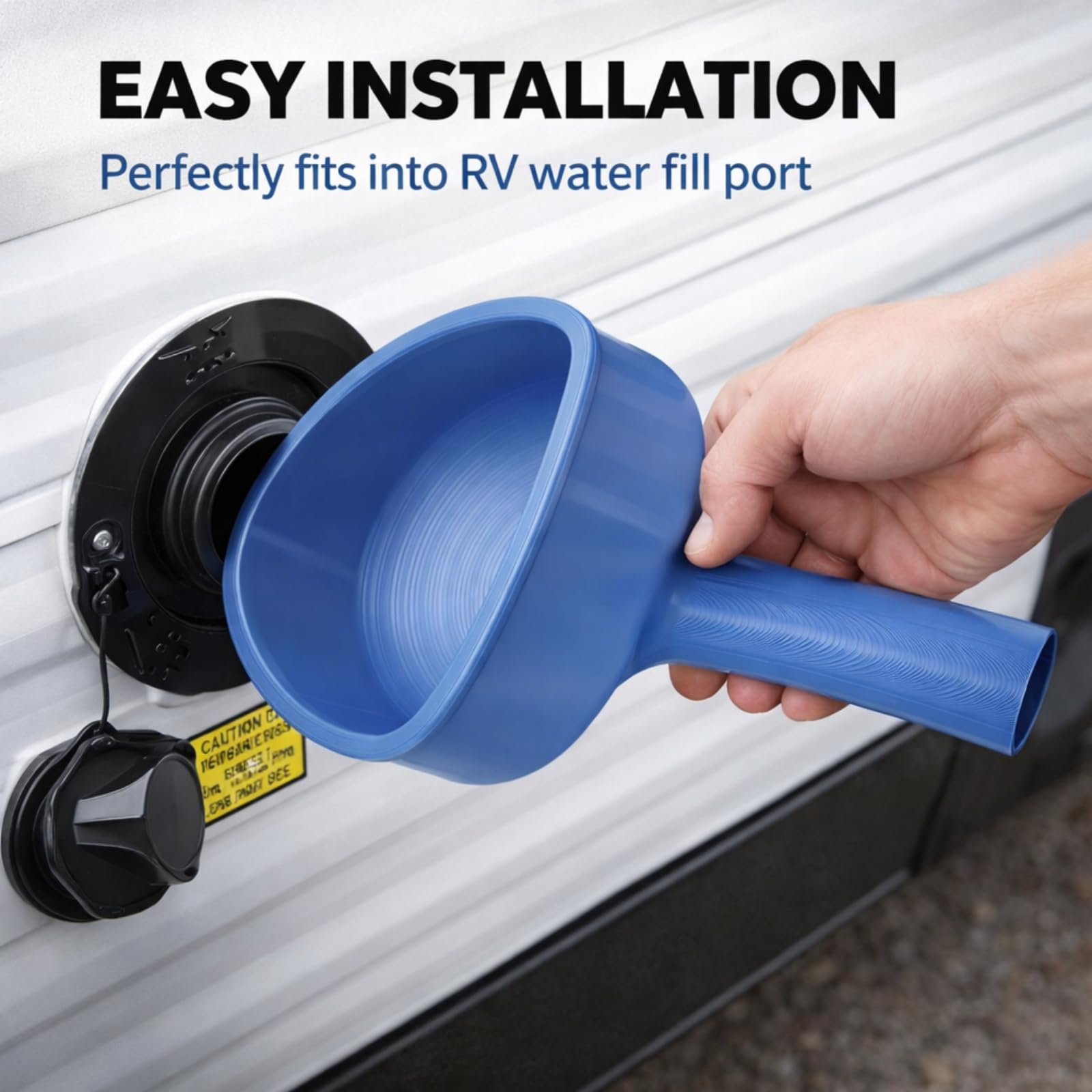 Funnel for Water Fill RV,Water Funnel,RV Wa/ter Tank Fu/nnel,R-V Wa/ter Filling Inlet Fu/nnel,3D Printed Anti-Spill Wide Mouth,for Van Trailer Motorhome Driving Camping Outdoor Travel Road Trip Picnic — view 4
