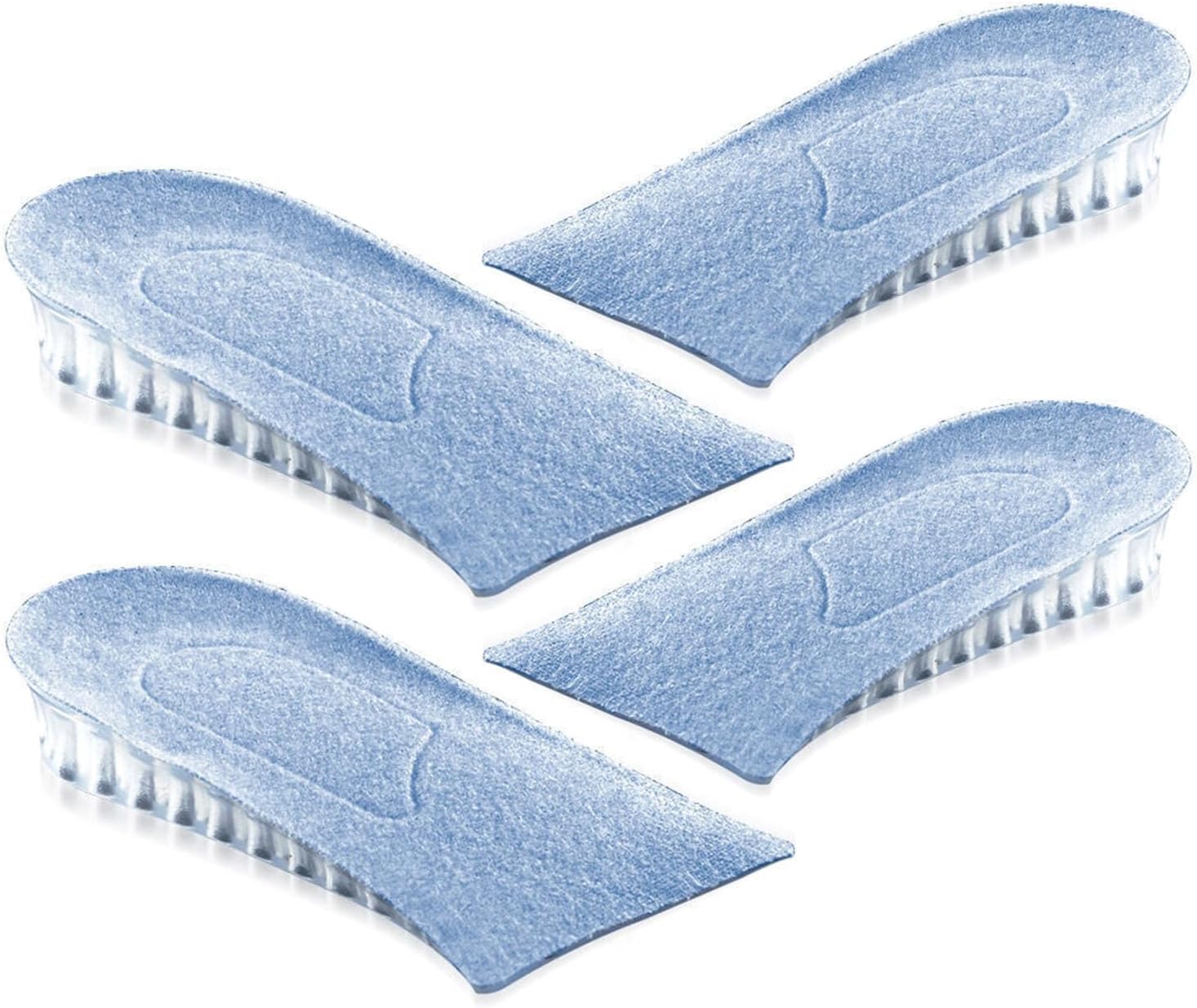 1 Pair Height Increase Insoles, 2cm Silicone Multilayer Level up Shoe Balancer Shock Absorbing Transparent Sports Shoe Insoles for Men Women (Two Pairs)