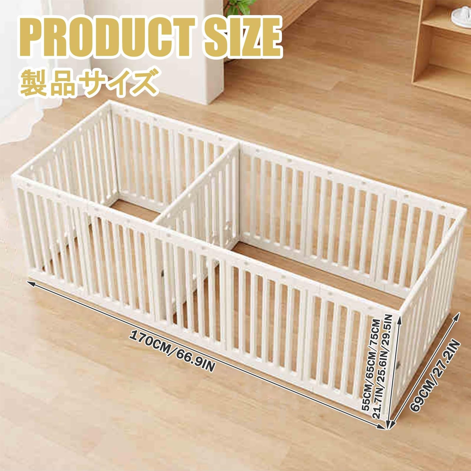 Recinto per Animali Recinto per Piccoli Animali Box per Cani Gabbia per Cuccioli con Cancelletto Recinto per Coniglio Nani da Interno Recinto per Animali Domestici con Porta(55CM,Double Room