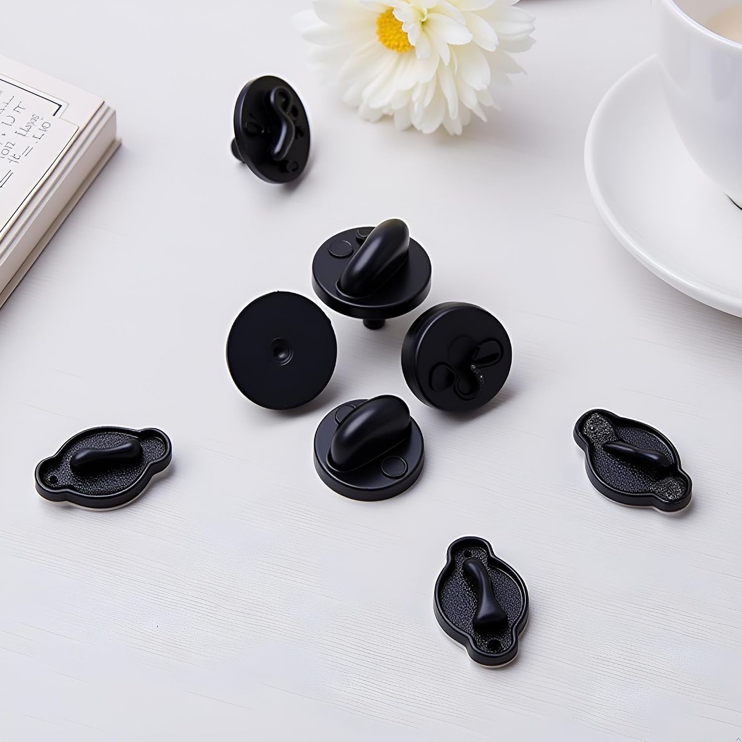 25 Pcs Black Metal Pin Backs,Pin Back Butterfly Clutch Backings Pin Cap Rubber Pin Backs Pin Keepers Lapel Pin Backs for Brooch Tie Hat Creative