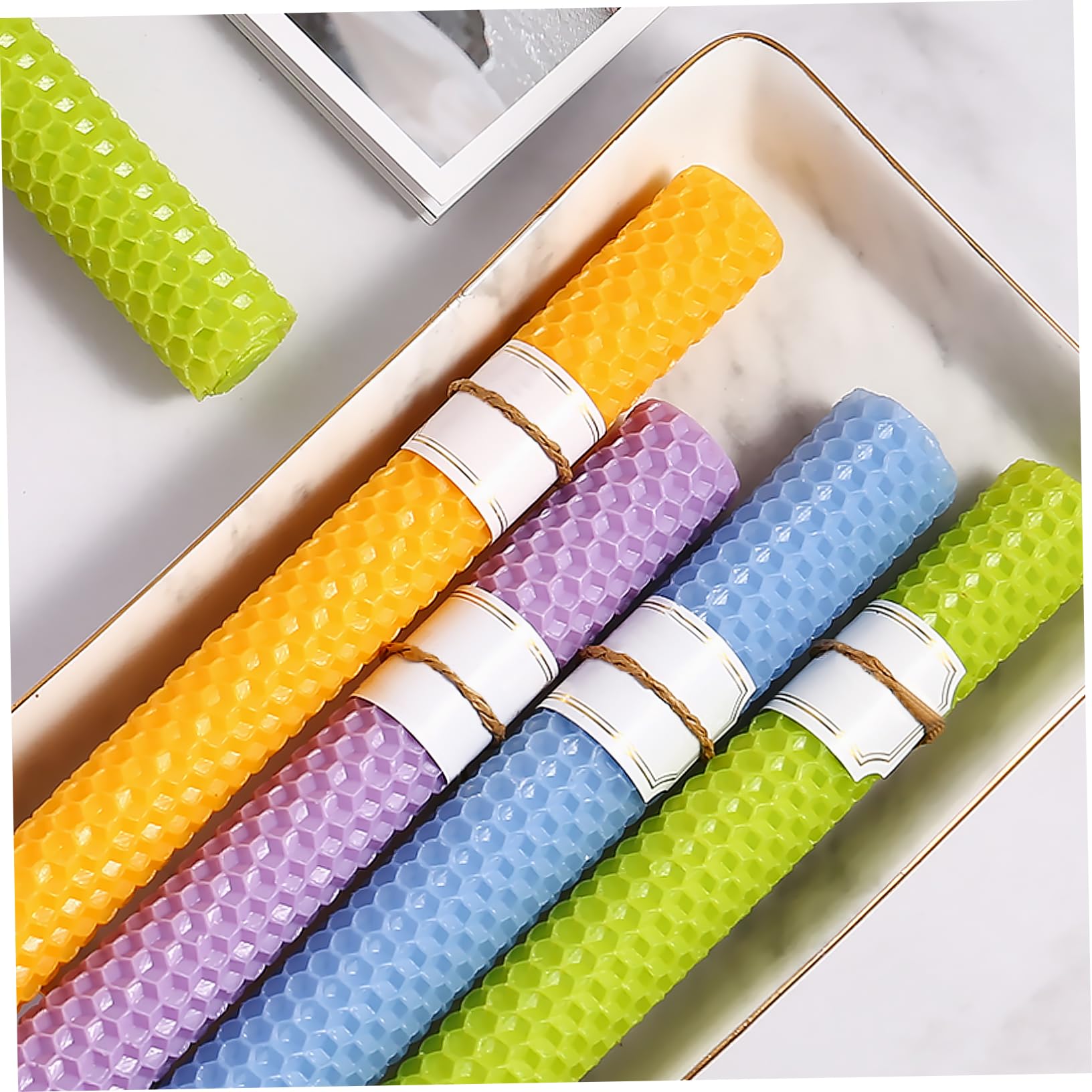 YOSADIER 9 Pezzi Kit per Cera Api Fogli Cera Api per Creare Colorate Fai da Te Materiale Senza Fumi Attività Colore Casuale