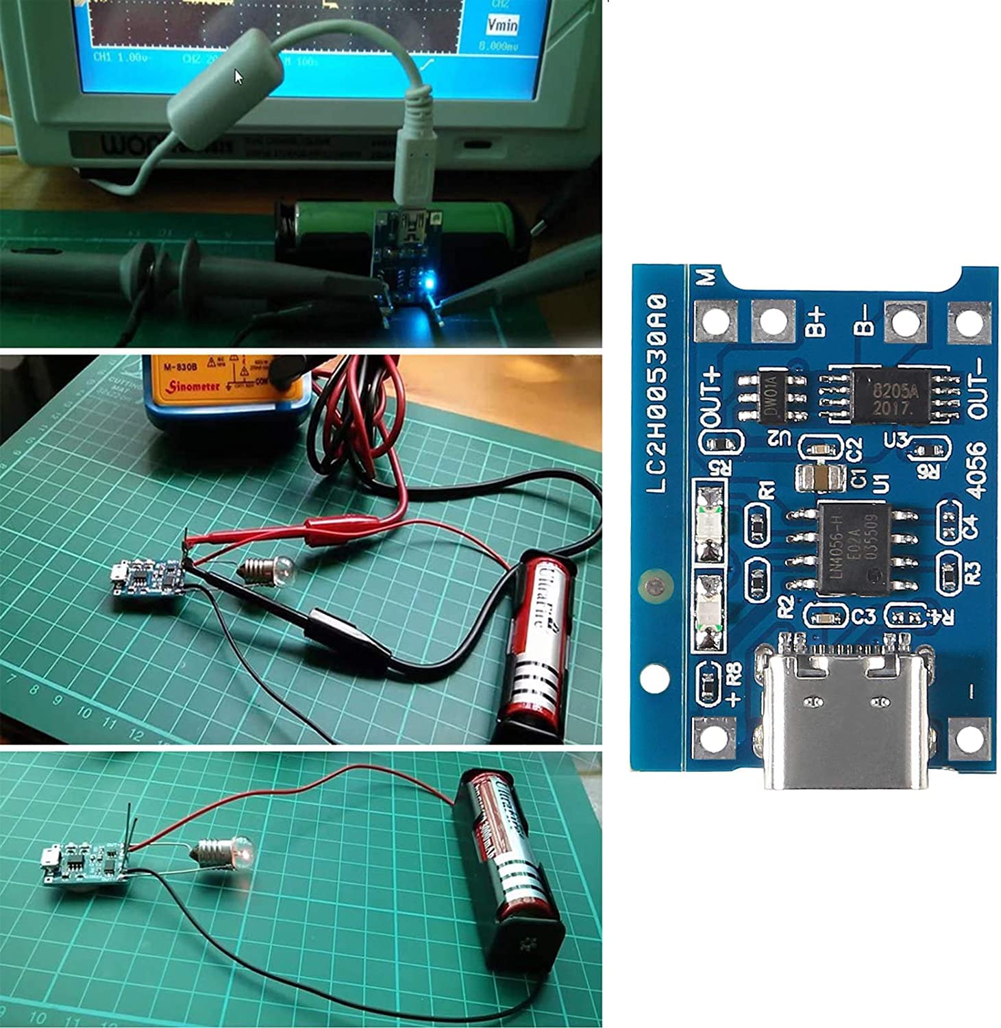 Gebildet 10pcs Type-C USB 5V 1A Interfaccia di Ingresso 18650 Scheda di Ricarica Batteria al Litio, Modulo Caricatore con Doppia Funzione di Protezione