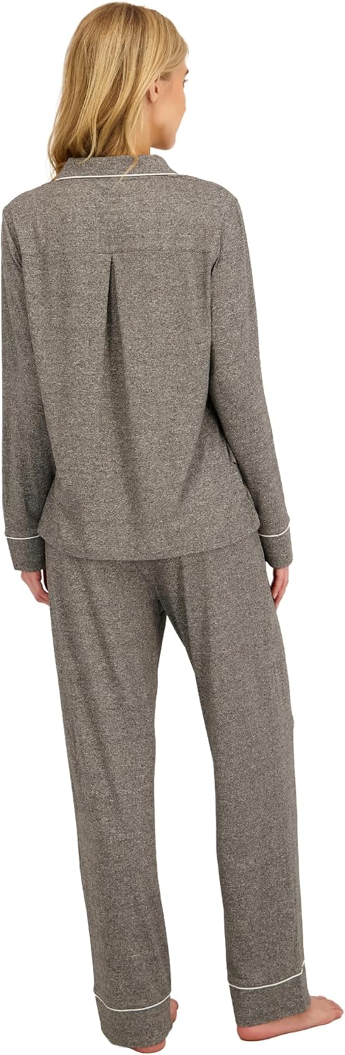 Jessica Simpson Women’s Button Down Pajama Set with Notch Collar & Long Sleeves, 2 Piece Sleepwear & Loungewear, Relaxed Fit - Image 5