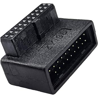 WLGQ USB 3.0 Right Angle 90 Degree 19/20 Pin Male to Female Extension Adapter Motherboard Connector for Optimized Cable Management and Effortless PC Assembly B
