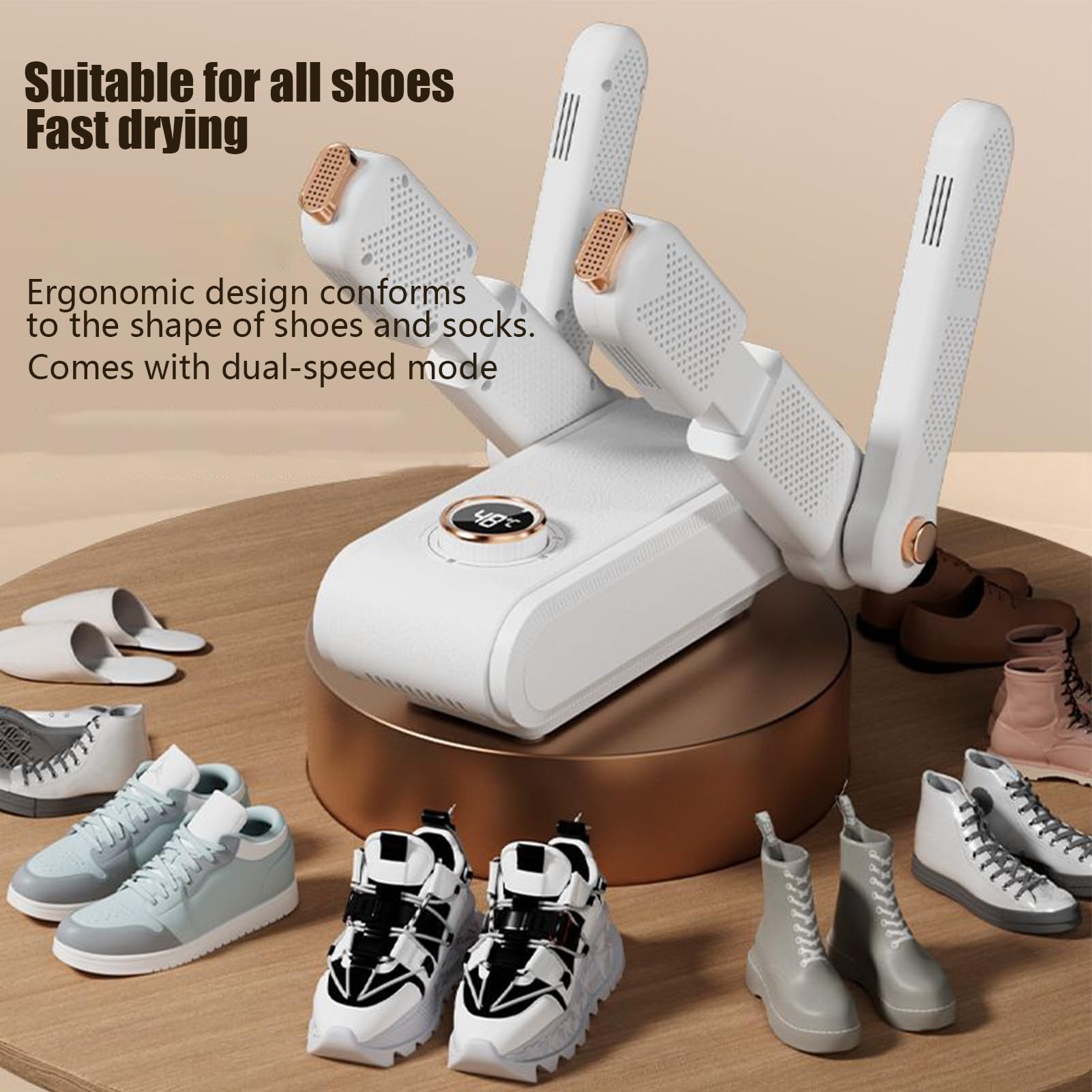 Asciugascarpe per Sneakers Griglia Riscaldante con Timer a 3 Livelli | Asciugatori per Stivali da Lavoro Pieghevoli Per Pioggia Inverno Palestra Outdoor Lavoro Campeggio Casa Spogliatoi Dormitori
