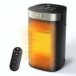 Space Heater 1500W Electric Heaters for Indoor Use 5 Modes Smart Thermostat Tip-Over Overheat Protection 24H Timer Child