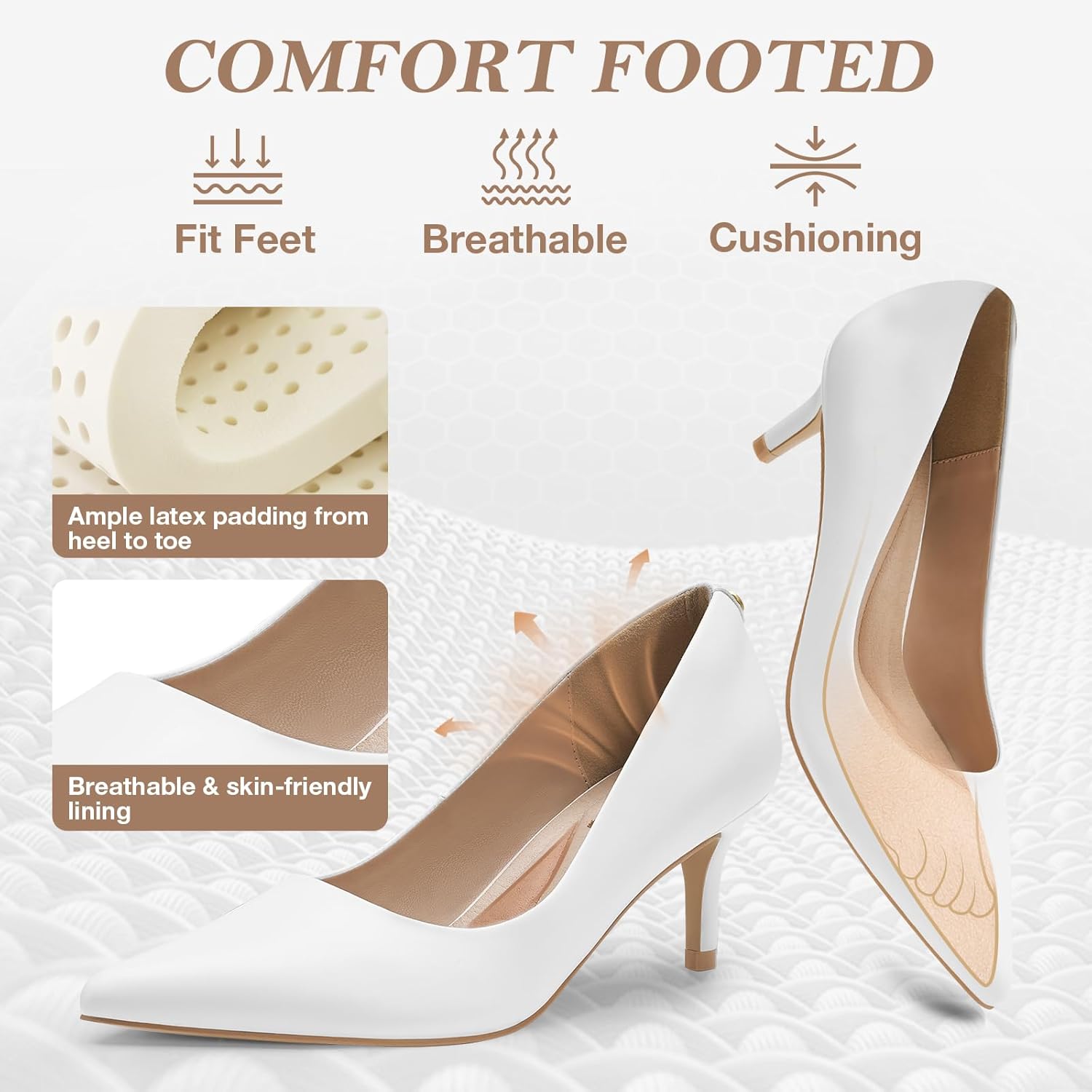 ZURIN Women's Pointed Toe Comfortable Stiletto Heels Closed Toe Dress Pumps Shoes for Wedding Work Office Business 2 1/2 inch - Image 4