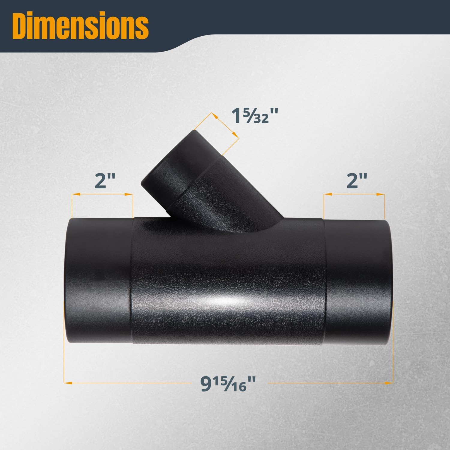 POWERTEC 70190 4-Inch by 2-1/2-Inch Y-Fitting Dust Collection Hose Connector