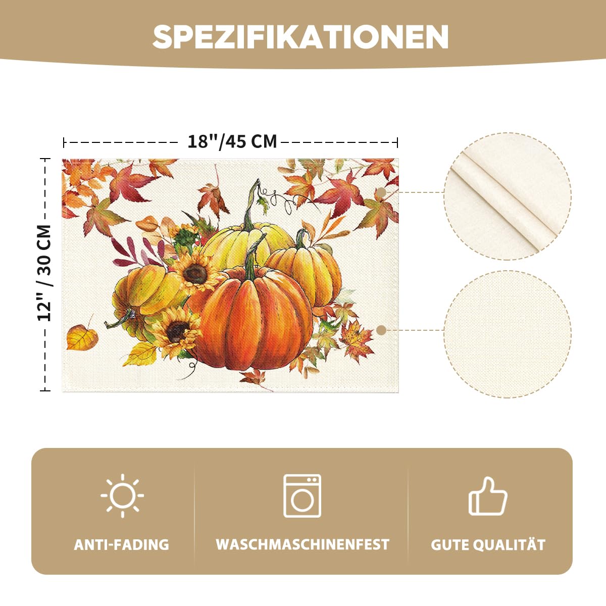 Artoid Mode - Juego De 4 Manteles Individuales Con Diseño De Calabazas