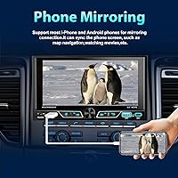 Vista 6 de Estéreo de coche de doble DIN compatible con Apple CarPlay/Android Auto de 6.8 pulgadas, pantalla táctil Bluetooth AM/FM Radio 2X USB