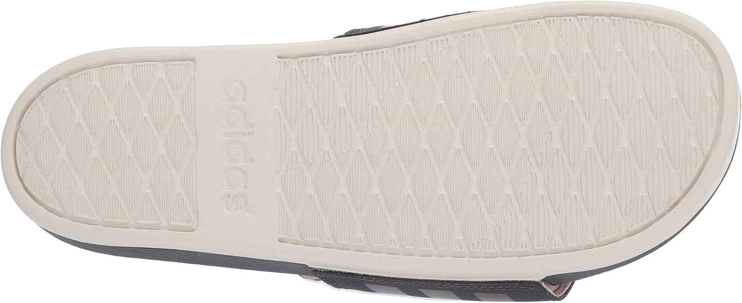 adidas Women's Adilette Comfort Slides, Grey/Copper Metallic/Raw White, 11