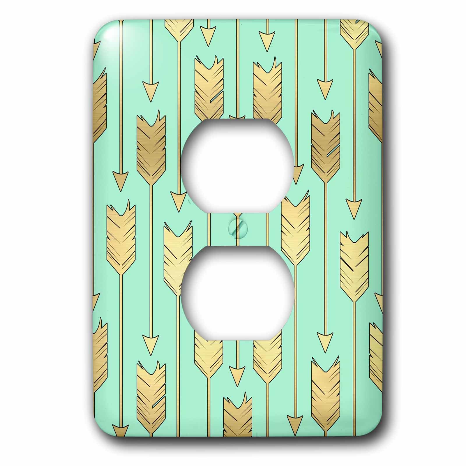 Housse de prise menthe et or 3dRose au motif graphique multicolore de flèches modernes
