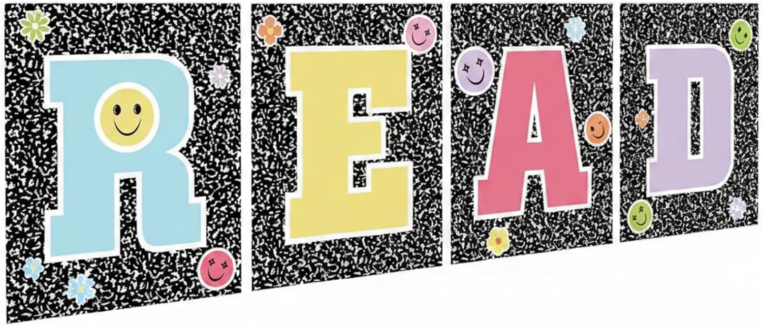 Gilprop 4 Pcs Composition Reading Posters Corner Decor for Classroom