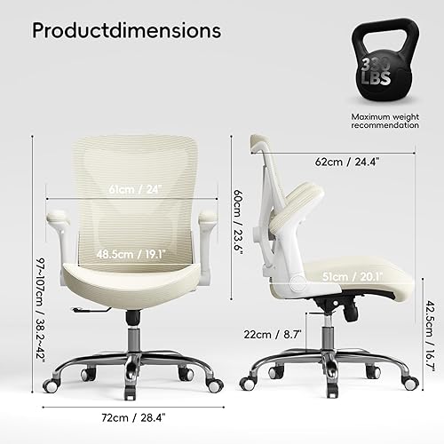 Miniatura 3 de Silla ergonómica para oficina en casa, silla de escritorio en forma de X, de piel sintética, silla de juegos con reposabrazos abatibles ajustables,