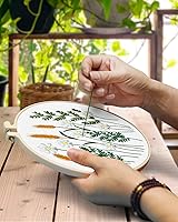 Vista 32 de Embroidery Kit for Adult for Beginners, 5 Sets Black Cat and Flower Embroidery Kit for Beginners Include Embroidery Cloth Hoops Threads for Craft