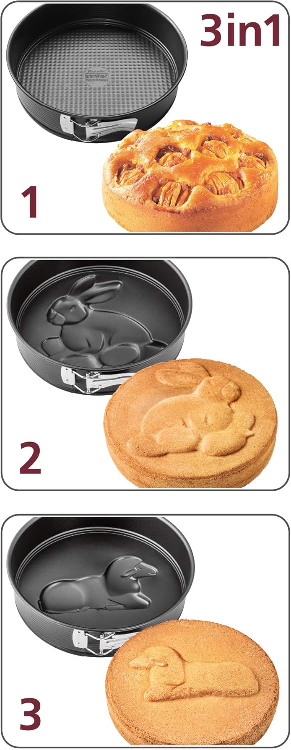 Zenker "Special Creative" Hare + Lamb Springform-Set, Black, 10.24 x 2.56"