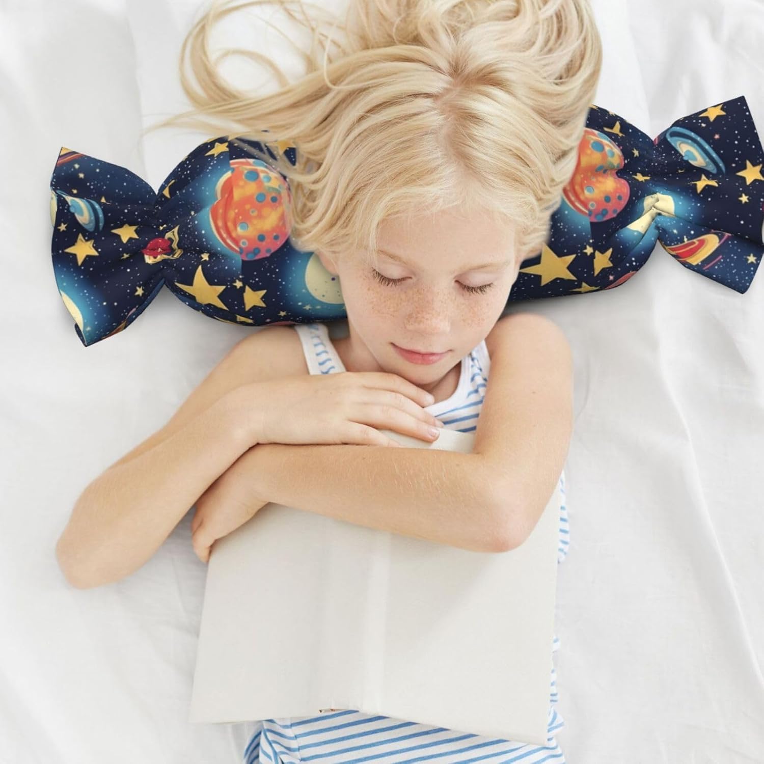 Starry Sky Universe Space Print Candy Cylindrical Eco-Friendly Pillow Soft Velvet Living Room Bedroom Travel Decor