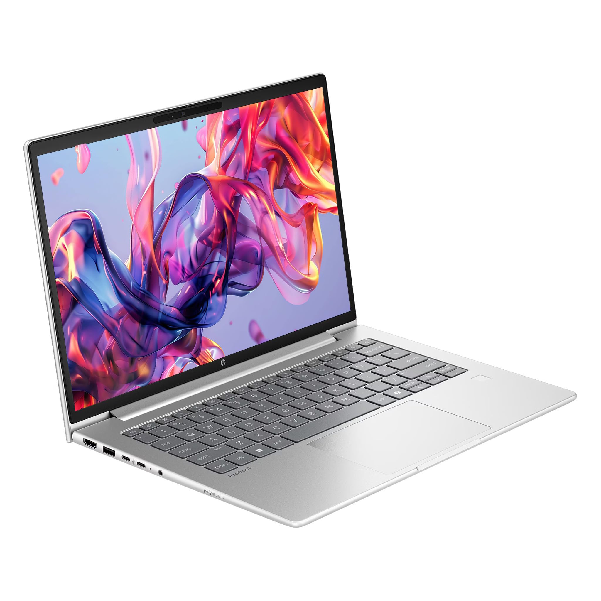 HP ProBook 4 G1a 14 Business Laptop, AMD Ryzen 5 230, 14" WUXGA IPS (1920x1200), 16 GB DDR5 RAM, 512 GB SSD, Radeon 760M, Fingerprint, Deutsches Tastaturlayout, Windows 11 Pro, Silber
