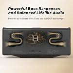 DOSS SoundBox Ultra Bluetooth Speaker with 2.1 Sound Channel Audio, 80W Superior Sound with Deep Bass, Two DSP Technologies, 18H Playtime, BT 5.3, Wireless for Home, Office, Bedroom-Gold