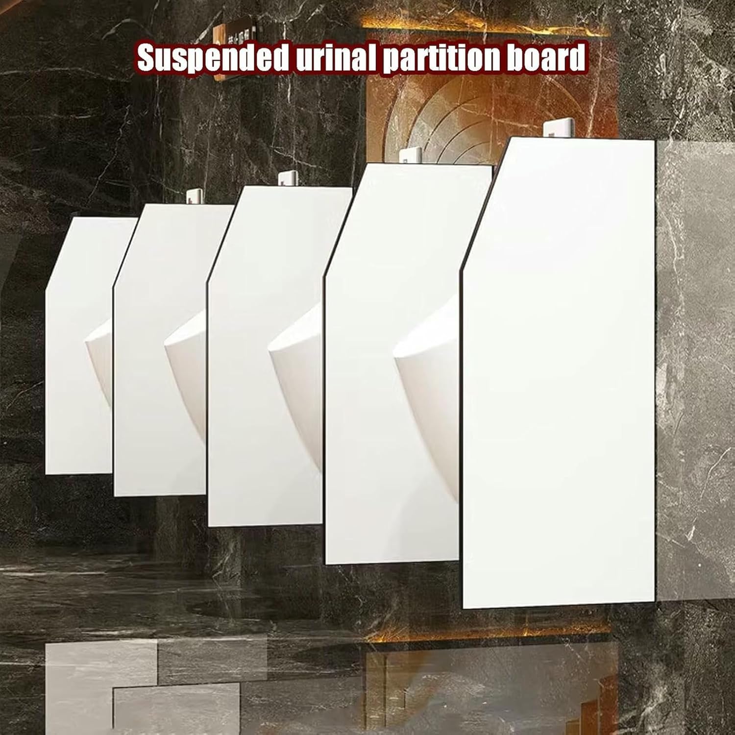 Wall-Mounted Urinal Partition, Restroom Urinal Divider, Urinal Screen Toilet Partition, Men Urinal Divider Partition, for Schools/Shopping Malls/Public Places(White,2Pcs)