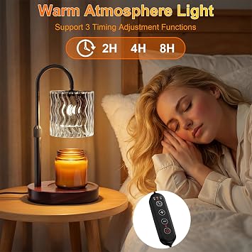 Candle Warmer Lamp - Dimmable & Timer with 2 Bulbs for Jar Candles [Energy Class E]