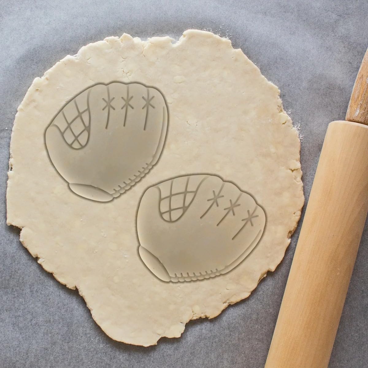 Baseball Cookie Cutter Set of 2 - Baseball Cookie Cutter Shapes & Stamps, Sports Baseball Glove for DIY Baking Supplies for Sports Themed Party image 4