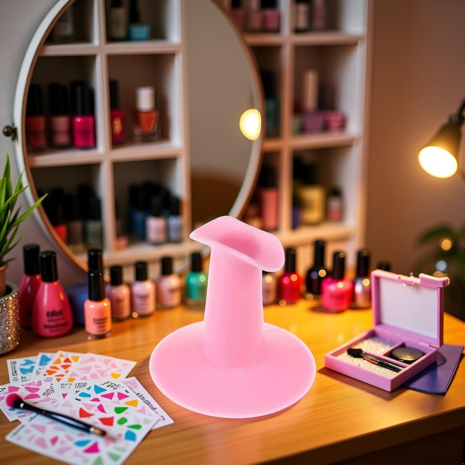 Pink Plastic Finger Stand Support Rest Nail Art Design Painting Salon DIY Finger Practical Holder for Nail Art Nail Art Accessories