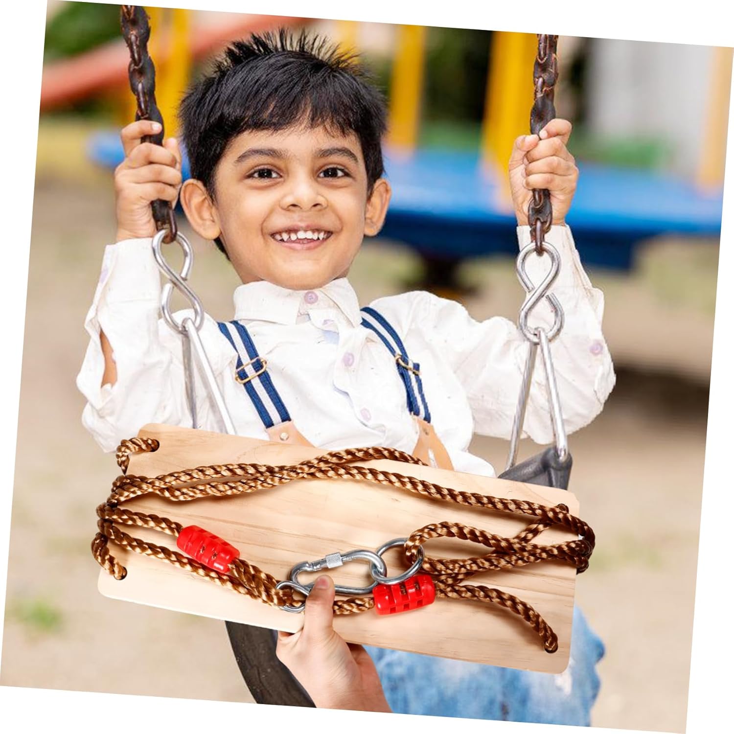 Boy Girl Wooden Swing Seat Outdoor Indoor Flat Swing for Boy Girl Crafted from Sturdy Wood for Gardens and Play Areas Comfortable Design for Fun