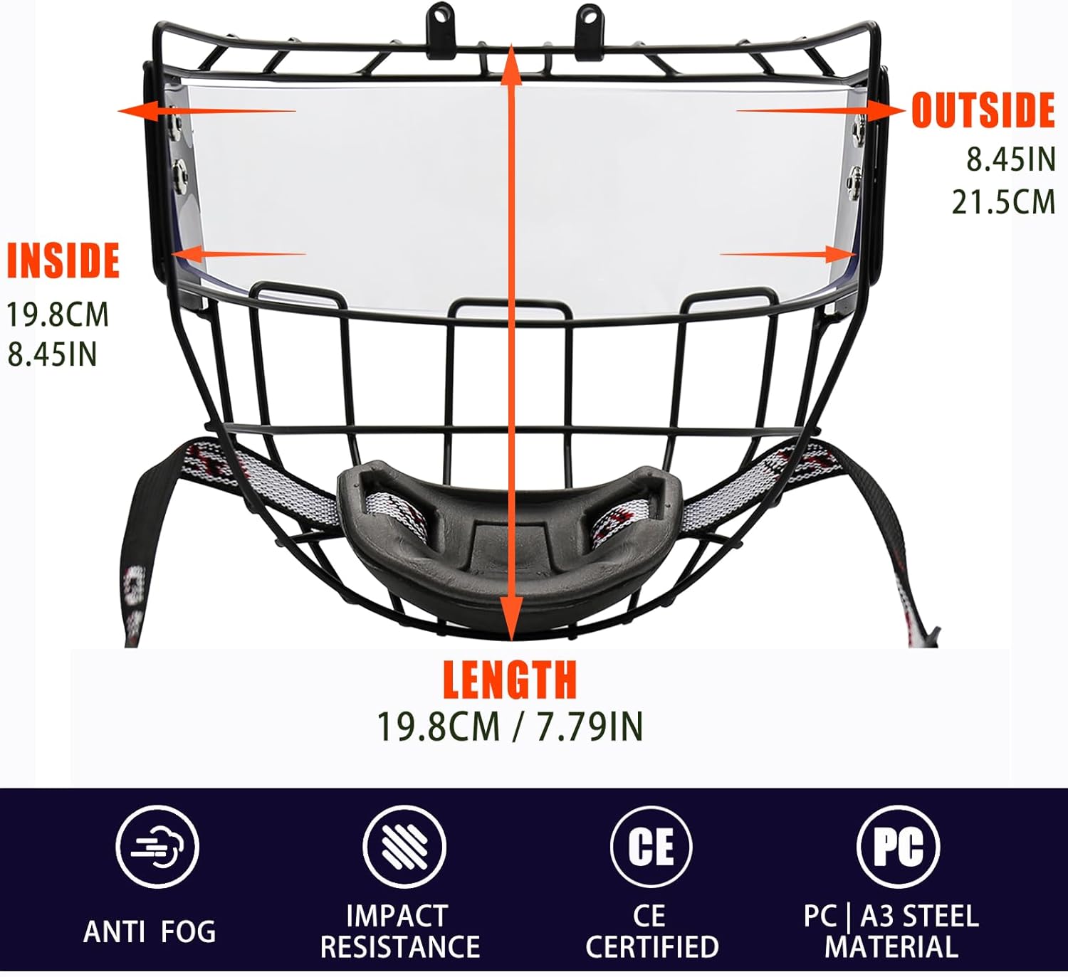 GY Hockey Helmet Cage & Face Shield Protector Combo