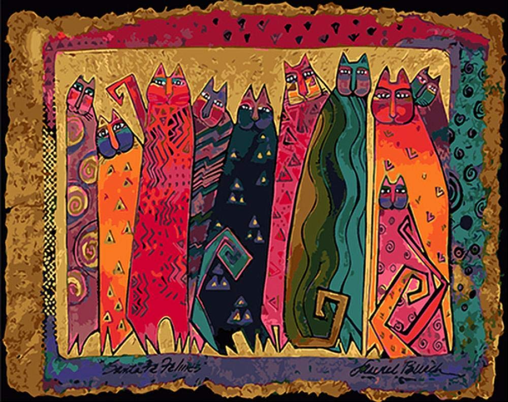 Peinture par numéros chat mignon toile 40x50cm de bricolage animal