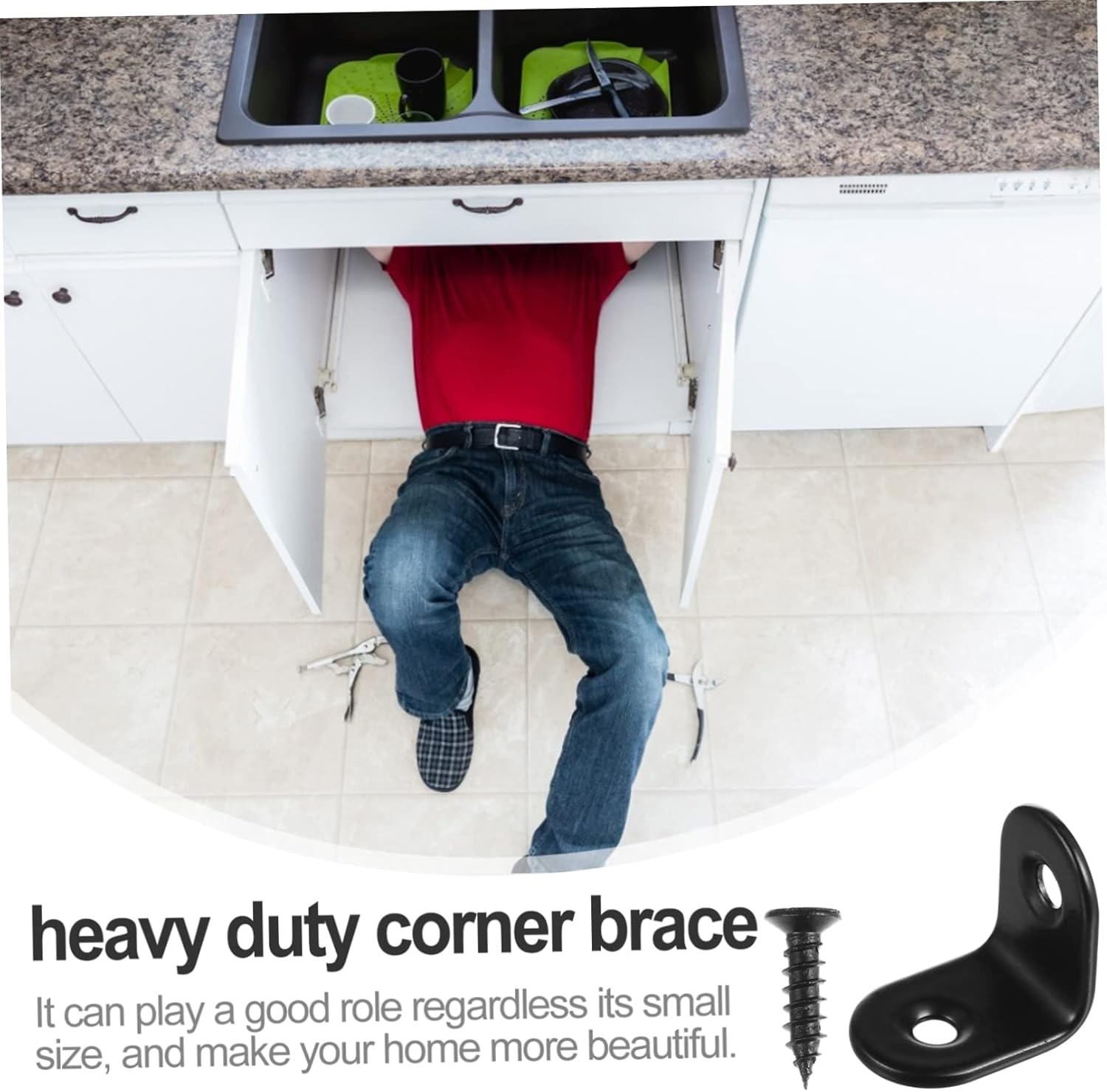 DOITOOL Sets Sturdy l Shape Right Angle Brackets Easy to Install Corner Shelf Bracket Stainless Steel Corner Fitting for Home Pcs